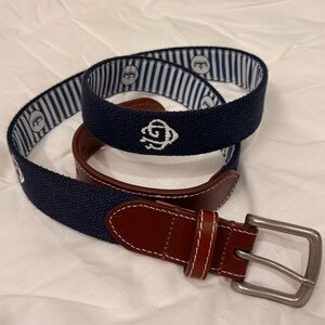 ⛳Nautical 1899 Peter Millar Belt 38 Golf Country Club Needlepoint Solid Brass